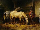 Feeding Canvas Paintings - Feeding the Horses